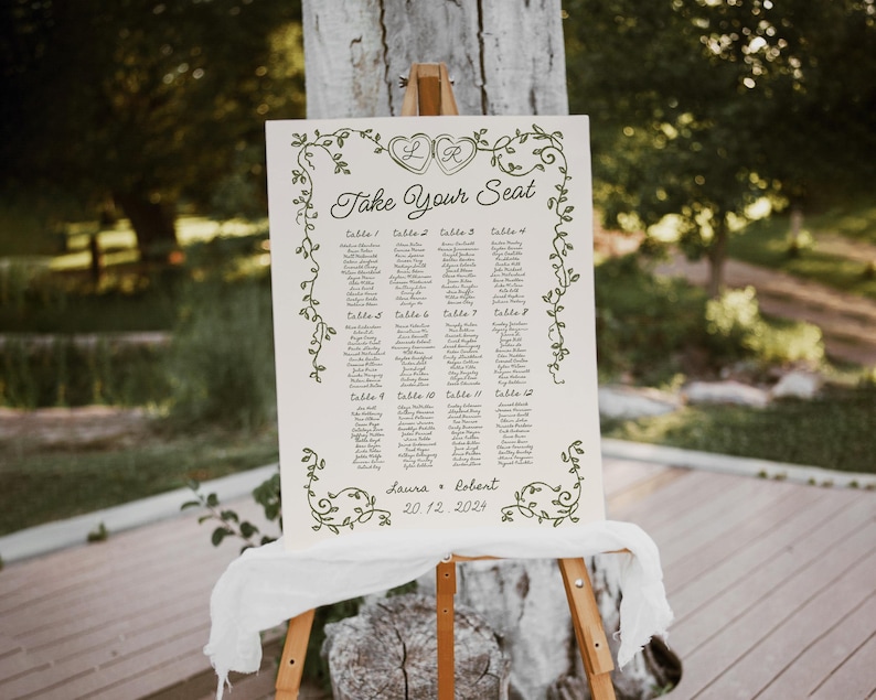 Whimsical Wedding Seating Chart: Italian Mediterranean Design (Digital Download) image 8