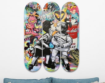 Love is the Answer, skateboardkunst, muurdecoratie, professioneel esdoorn skateboard