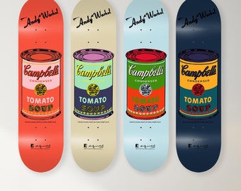 Campbell's Soup Skateboard Wall Art, Pop Art Decor, Set of 4