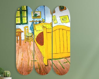 The Bedroom, Skateboard Set of 3Pcs, Pro-Grade Maple Skateboard, Pop Art, Wall Decor