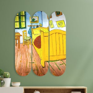 The Bedroom, Skateboard Set of 3Pcs, Pro-Grade Maple Skateboard, Pop Art, Wall Decor