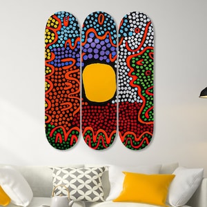 Typestitch Deck Art, Skateboard Set of 3Pcs, Pro-Grade Maple Wood, Pop Art, Wall Decor