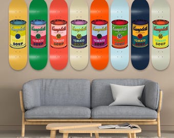 Suppendosen, Skateboard-Set mit 8 Stück, Pro-Grade Ahornholz, Pop Art, ästhetisches Raumdekor