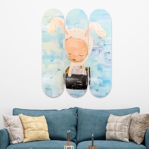 Japanese Art Nara, Skateboard Deck Wall Art, Wall Hanged Decoration, Home and Office wall Decoration