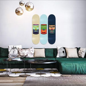 Suppendosen, Skateboard, 3-er Set, Ahornholz, Pop Art, Wanddekoration