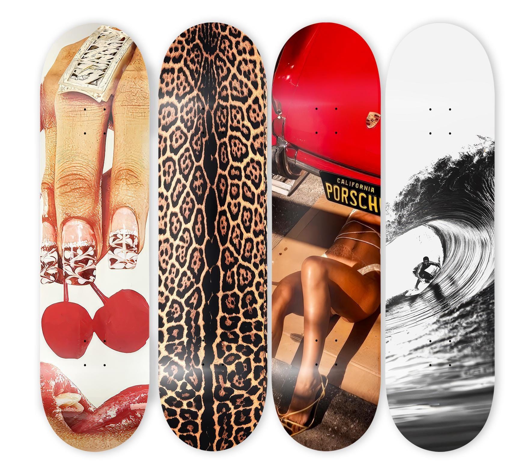 Professional custom skateboard art collection