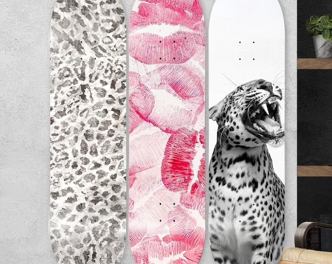Modern Art , Skateboard Set of 3Pcs, Pro-Grade Maple Wood, Pop Art, Wall Decor