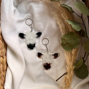 Horned Heifer Keychain- Cow Keychain- Farm Keychain- Backpack Keychain- Purse Charm