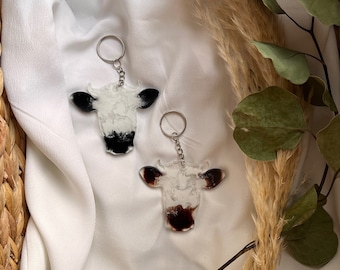 Horned Heifer Keychain- Cow Keychain- Farm Keychain- Backpack Keychain- Purse Charm