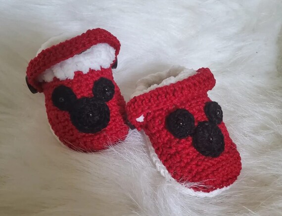 Mickey mouse baby booties clearance