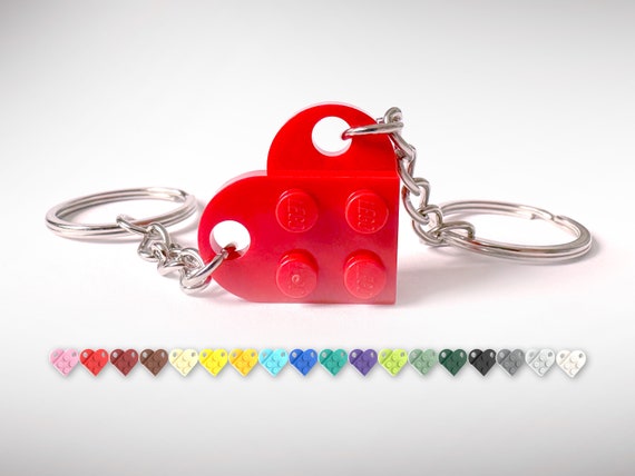 Portachiavi del cuore, portachiavi realizzato con mattoncini Lego regalo  per amore