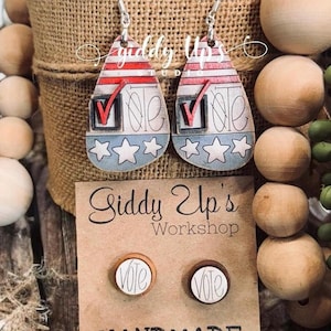 Voting Earring SVG Bundle: Laser Cut Election Day Files