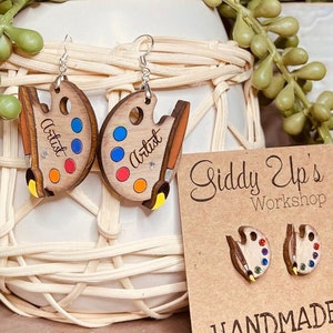 Artist Palette SVG Earrings: Glowforge Laser Cut File