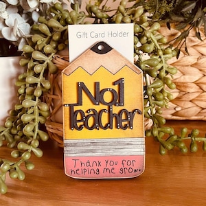 Porta-cartão-presente para professor nº 1 SVG | Arquivo de corte a laser para professor | SVG de agradecimento ao professor | GiddyUpsStudio | Presente de lápis Glowforge