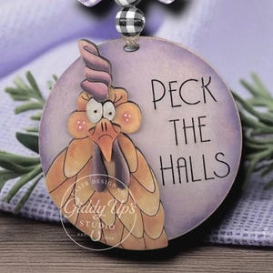 Huhn Weihnachtsschmuck SVG-Datei: Laser geschnitten Peck The Halls Design