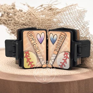 Clip para el cabello de bate de béisbol y sóftbol SVG: Archivo deportivo de 2" cortado con láser / Giddyupsstudio