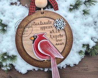 Cardinal Christmas Ornament SVG: Laser Cut Bird File (Glowforge)