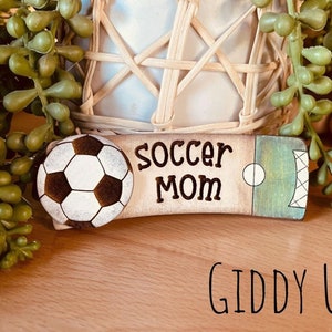 Soccer Mom Hair Clip SVG File | Soccer Player SVG Files | Sports Hair Claw Clip Cut File | GiddyUpsStudio | Glowforge Soccer Cut File svg