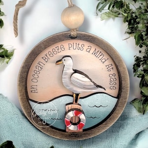 Seagull Ocean Ornament SVG| Beach Cut File for Glowforge