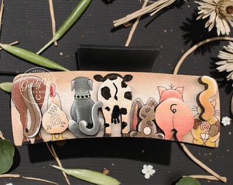 Farm Animal Hair Clip SVG File: Glowforge Laser Cut File