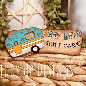 Camp Hair Clip SVG File | Camp Hair Don't Care SVG File | Camping SVG Designs | GiddyUpsStudio | giddyupstudio | Glowforge Camper svg file