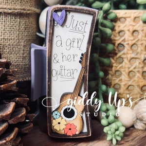 Muziekgitaar SVG-haarclip | Glowforge muziekhaarclip | GiddyUpsStudio | Klauwclip DIY-SVG | Glowforge-haarclip
