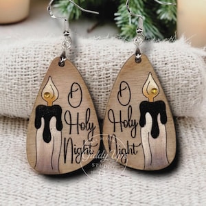 O Holy Night Earring SVG: Laser Cut File for Glowforge