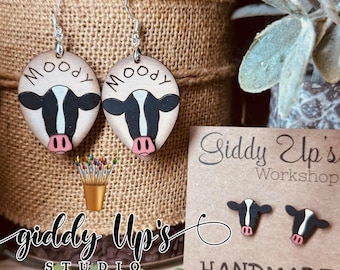 Cow Earring SVG Bundle: Laser Cut File for Glowforge