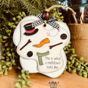 Arquivo SVG de enfeite de boneco de neve derretido | Arquivos SVG de Natal da Glowforge | Arquivo SVG de família de bonecos de neve | GiddyUpsStudio | Glowforge