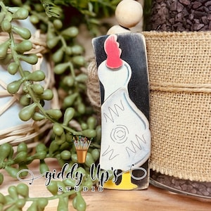 Clip para el cabello con trasero de pollo SVG / Archivo SVG de gallo / Archivo de corte láser Glowforge / Descarga de diseño digital / GiddyUpsStudio / Archivo SVG para amantes de los pollos