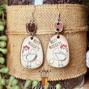 Boucle d'oreille poulet SVG | Fichier découpé au laser | Fichier SVG adorable boucle d'oreille poulet | Boucles d'oreilles Glowforge | GiddyUpsStudio | giddyupstudio | Poulet