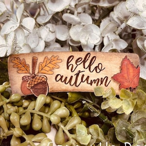 Autumn Hair Clip SVG Design | Glowforge Claw Clips | Hello Fall SVG File | GiddyUpsStudio | Summer Hair Clip SVG Cut File | Giddyupstudio