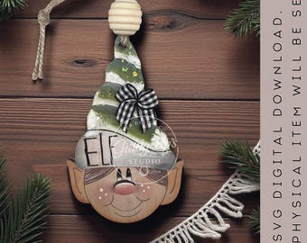 Elf Ornament SVG Bundle: Christmas Laser Cut File