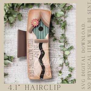 Bird Watching Hair Clip SVG: Birdhouse Laser Cut File
