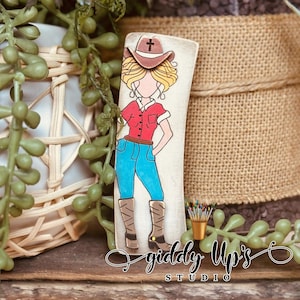 Cowgirl Haarspange SVG-Datei | Pferd Klaue Clip SVG-Dateien | Western-Haarspange-Schnitt-Datei | GiddyUpsStudio | Cowgirl SVG-Datei | Western Glowforge