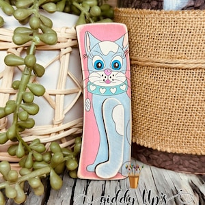 Chat maman pince à cheveux SVG | Fichier découpé au laser de barrette de cheveux de dame de chat | Boucle d'oreille Glowforge SVG | Fichier SVG de pince à cheveux pour amoureux des chats | étourdissementsstudio