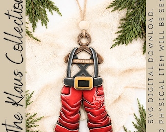 Weihnachtsmann-Set-Ornament (SVG-Datei) | Laserschnittdatei | GiddyUpsStudio | Klaus-Kollektion