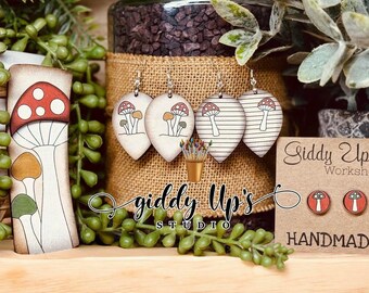 Mushroom Earring SVG Bundle | Glowforge Earring Cut File