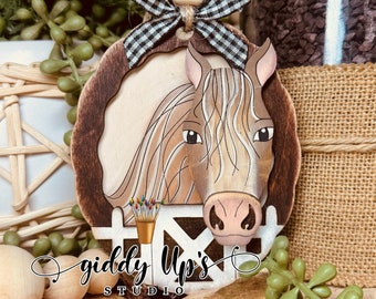 Horse Ornament SVG File: Laser Cut Christmas Decoration