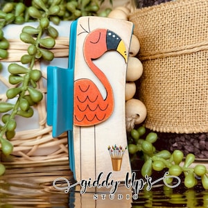 Flamingo Hair Clip SVG | Glowforge Flamingo File | Hairclip Laser Cut SVG File | Summer Clip SVG | Beach Hair clip Cut File | GiddyUpsStudio