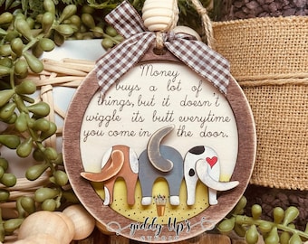 Dog Butt Ornament SVG File | Christmas Ornaments SVG File for Glowforge | Pet Ornament SVG Cut File | GiddyUpStudio | Glowforge Dog Lover