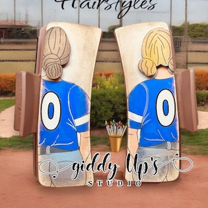 Baseball Girl Hair Clip SVG File | Baseball Player SVG Files | Sports Hair Claw Clip Cut File | GiddyUpsStudio | Glowforge Baseball File svg
