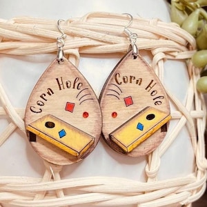 Cornhole Board SVG Earring Design | Glowforge Corn Hole Boards SVG File | Cornhole Board Earring SVG | GiddyUpsStudio | Sports Earring svg