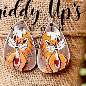 Fichier SVG de boucle d'oreille de renard mignon | Fichier SVG en téléchargement numérique | Lime pour boucles d'oreilles renard Glowforge | Fichier SVG de boucles d'oreilles animaux | GiddyUpStudio | Boucle d'oreille renard
