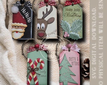 Christmas Gift Tag SVG Bundle | Digital Download| Laser Cut File