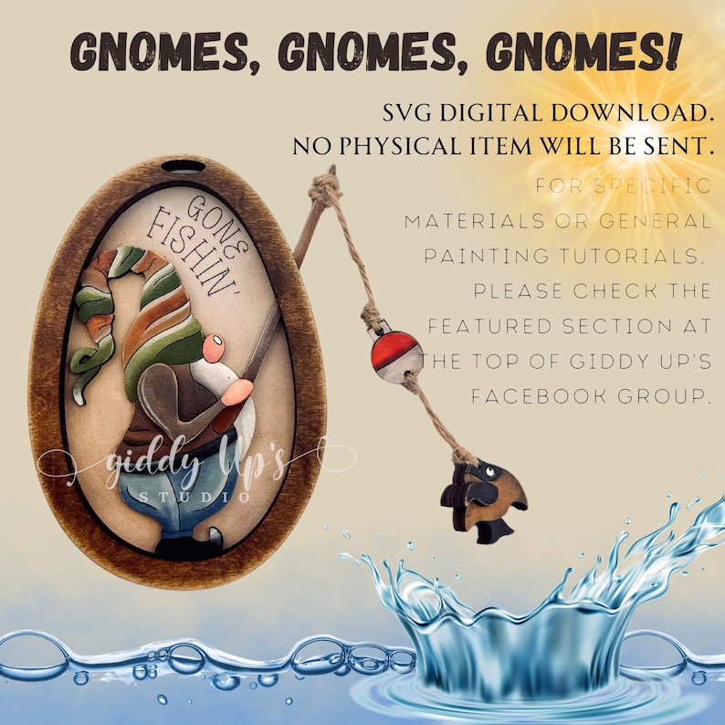 Discover the charm of our Gone Fishing Gnome Ornament SVG Design, perfect for all fishing enthusiasts and gnome lovers! This high-quality, versatile SVG file brings a whimsical touch to your crafting projects. glowforge ready material