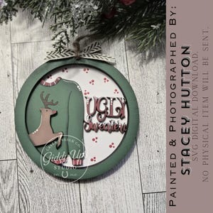 Ugly Sweater Christmas Ornament SVG File | Glowforge Ornament Files