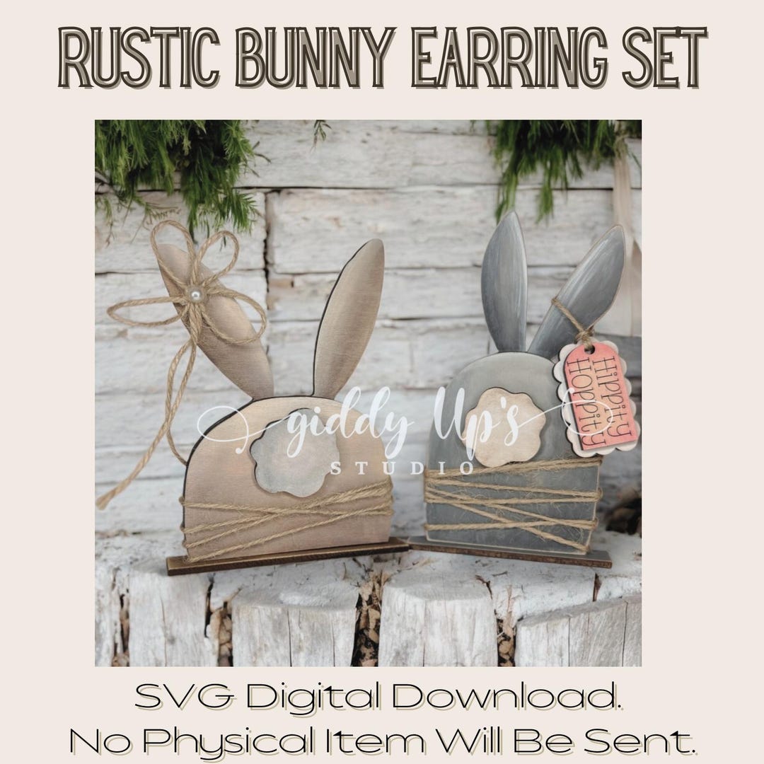 Bunny Bundle Shelf Sitter SVG | Laser Cut File | Glowforge Easter SVG ...