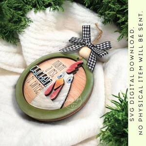 Chicken Christmas Ornament SVG File | Glowforge Laser Cut File image 16
