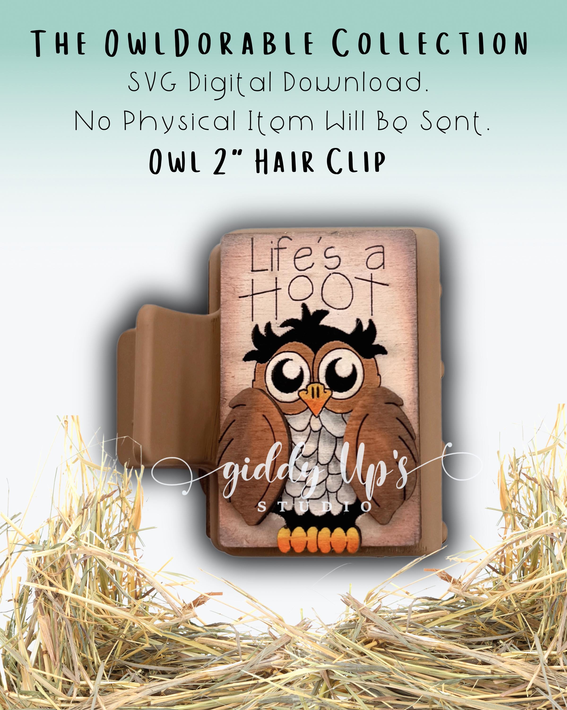 Owl Hair Clip SVG: Laser Cut File (Digital Download)